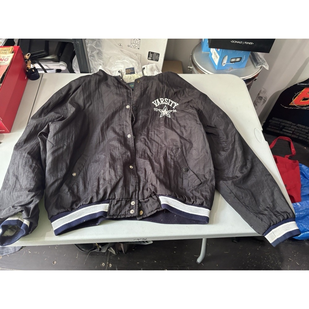 Vtg Weekends XL Varsity 93 94 Black Jacket